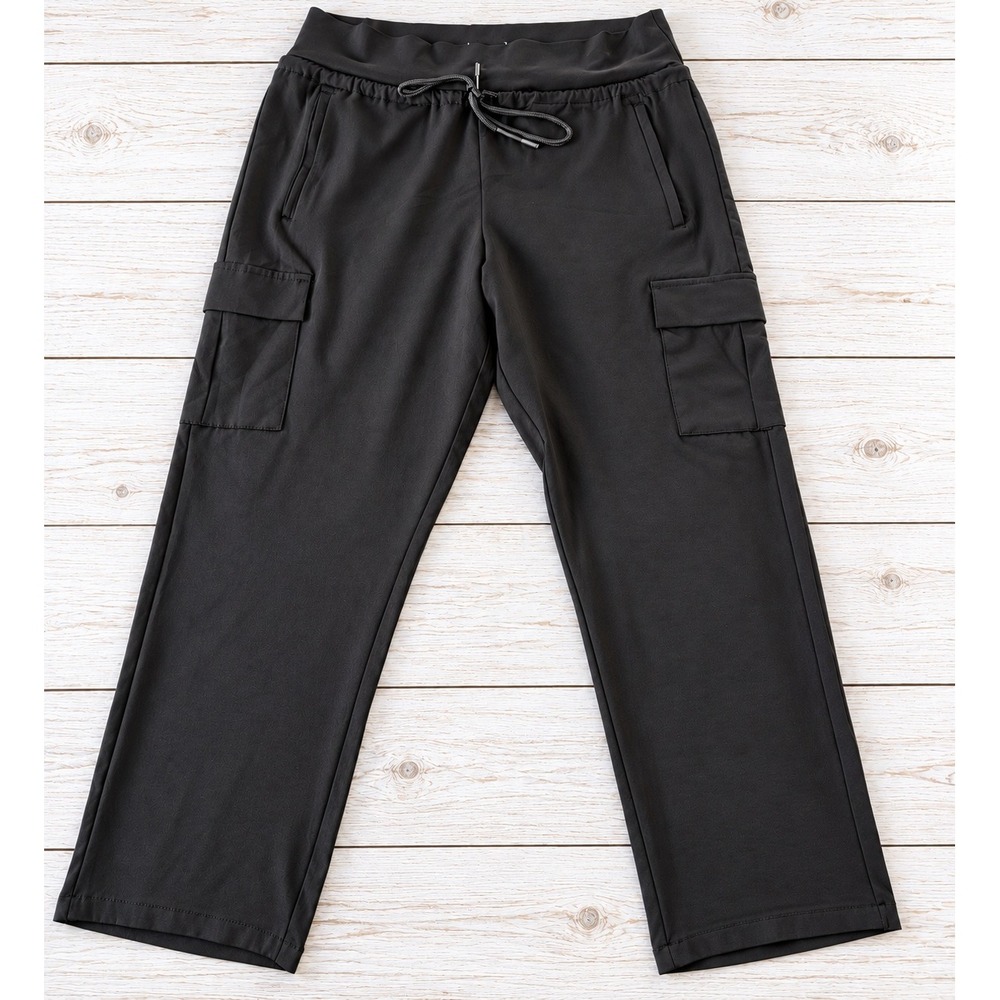 Jomad Cargo Jogger Pants Black Drawstring Elastic Waist Pockets Gorpcore Medium